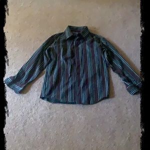 Boys Arrow Pinstriped Button Down Shirt Sz 10-12